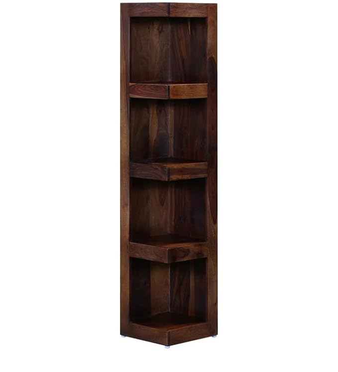Solid Sheesham Wood Corner Book Shelf view 2