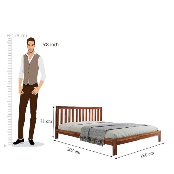 Solid Sheesham Wooden King Size Bed for Bedroom