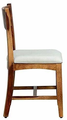 Sheesham Wood Mewar Dining Chair Set of 2 with Grey Cushion