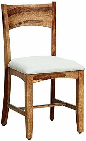 Sheesham Wood Mewar Dining Chair Set of 2 with Grey Cushion