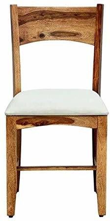 Sheesham Wood Mewar Dining Chair Set of 2 with Grey Cushion
