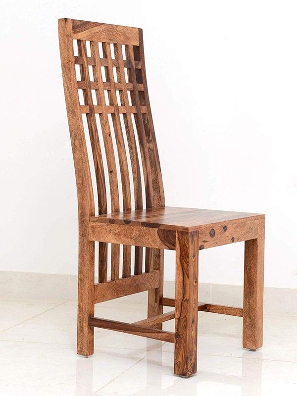 Solid Sheesham Wood High Back Dining Chair Set of 2