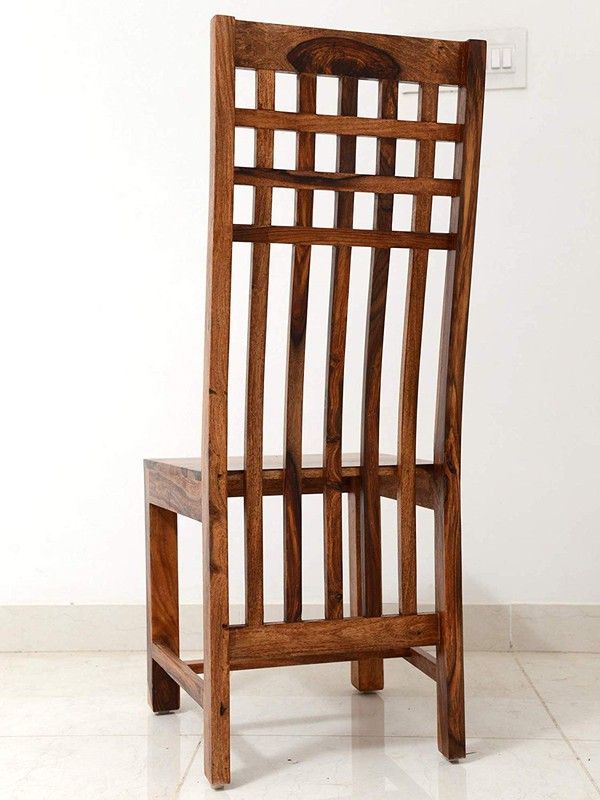 Solid Sheesham Wood High Back Dining Chair Set of 2