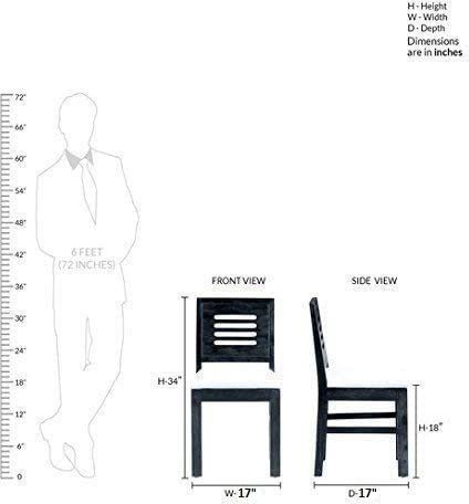 Solid Sheesham Wood Dining Chair Set of 2 with Cushion