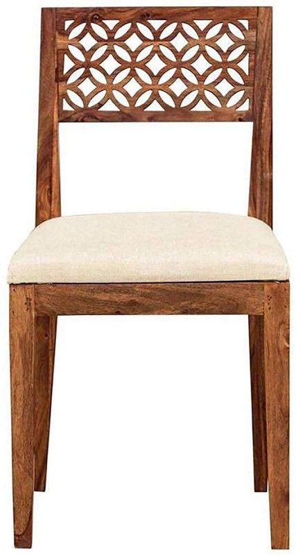 Solid Wood Dining Chair Set of 2 with Cushioned Seat