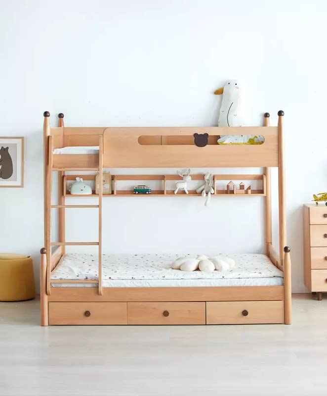 Solid Sheesham Wood Bunk Bed With Storage For Kids