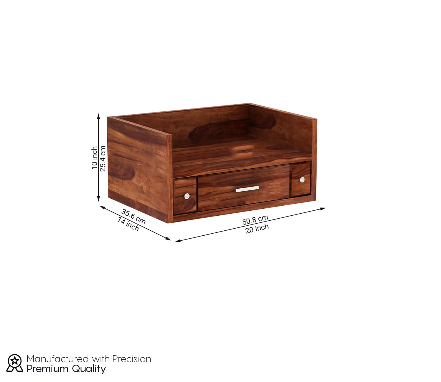 Sheesham Wood Wall Mounted Pooja Shelf