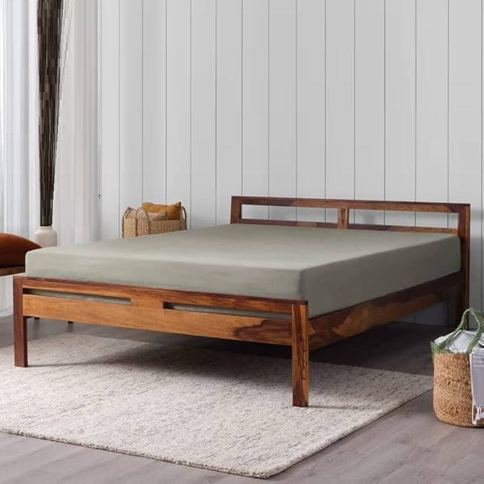 Solid Sheesham Wood Queen Bed