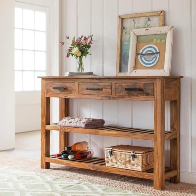 Solid Sheesham Wooden Console Table For Livingroom