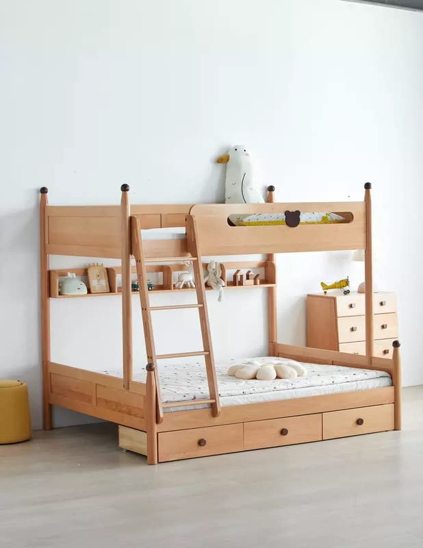 Solid Sheesham Wood Bunk Bed With Storage For Kids