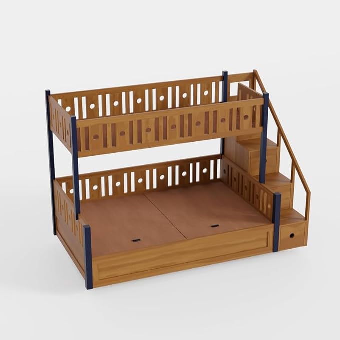 Solid Sheesham Wood Bunk Bed with Storage