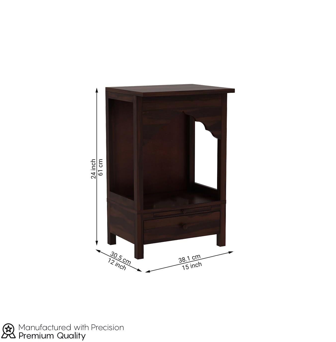 Compact Sheesham Wood Floor Standing Pooja Mandir