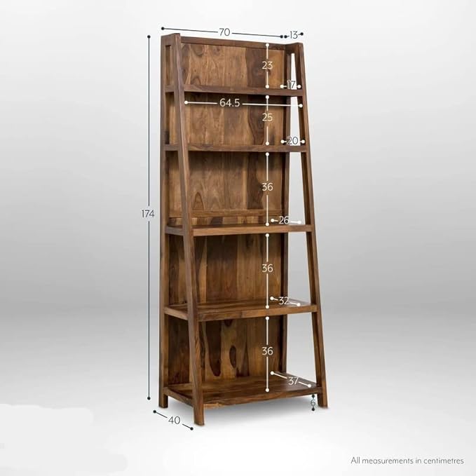 Solid Sheesham Wood Ladder Bookshelf