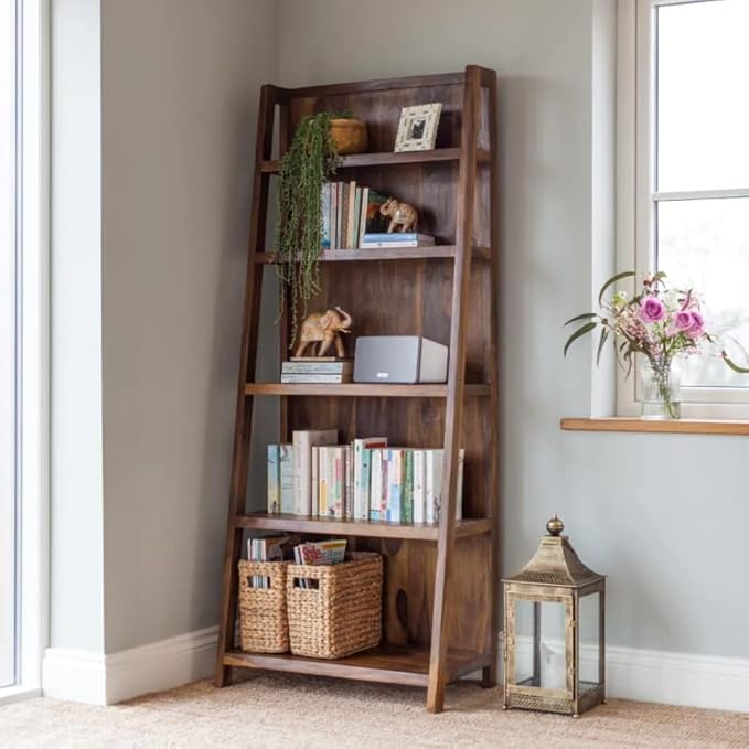 Solid Sheesham Wood Ladder Bookshelf