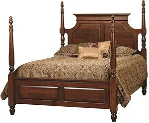 Solid Sheesham Wood Queen Size Poster Bed Without Storage | Multipurpose Wooden Double Bed Cot Palang Furniture for Bedroom, Living Room, Home and Hotel (Walnut Finish)