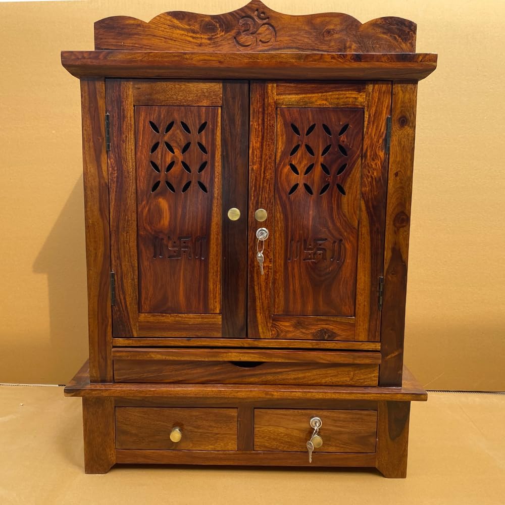 Solid Sheesham Wood  Pooja Mandir