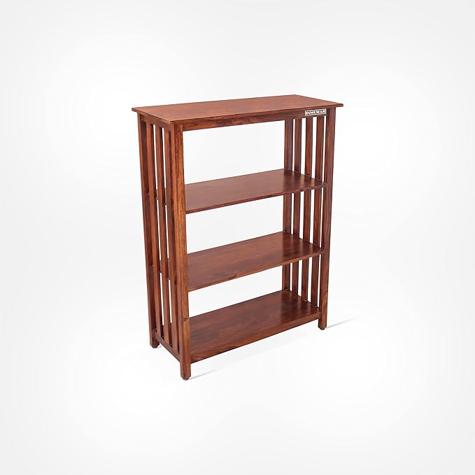 Solid Sheesham Wood Corner Open Bookcase