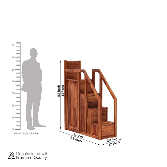 Solid Sheesham Wood Bunk Bed With Storage