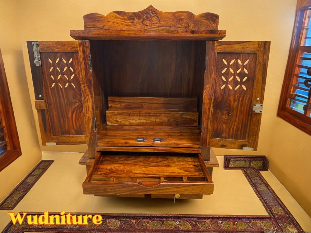 Solid Sheesham Wood  Pooja Mandir