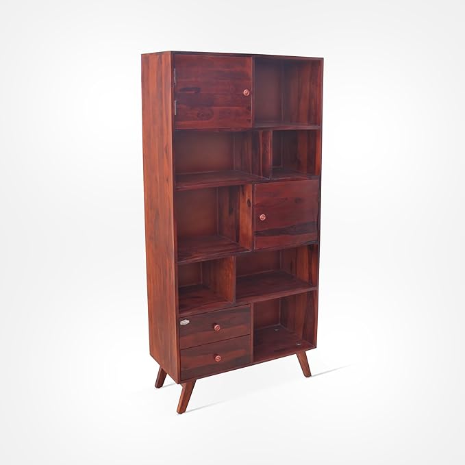 Solid Sheesham Wood Large Open Book Shelf view 2
