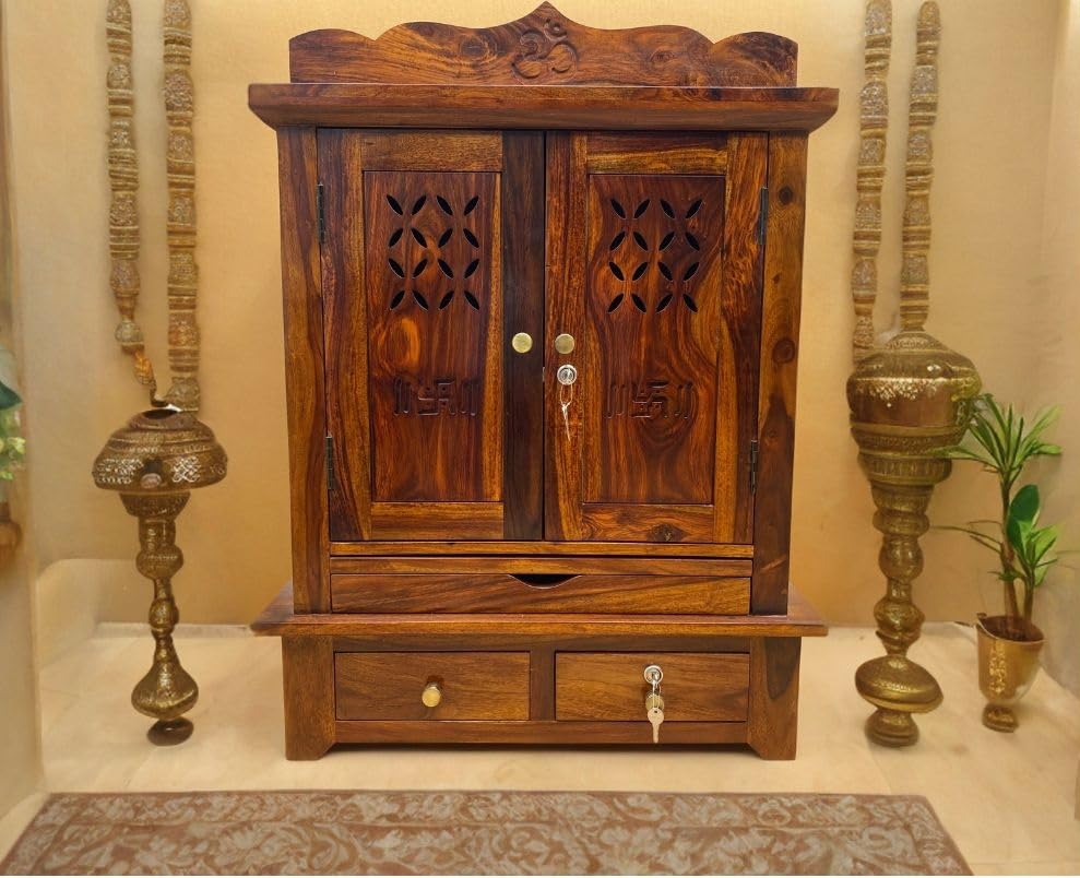 Solid Sheesham Wood  Pooja Mandir