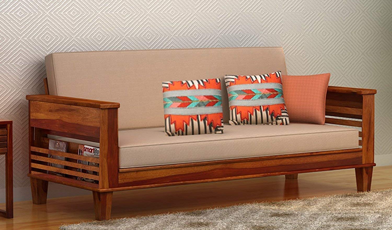 Mewar Furniture Solid Wood Sofa Cum Bed for Living & Bedroom