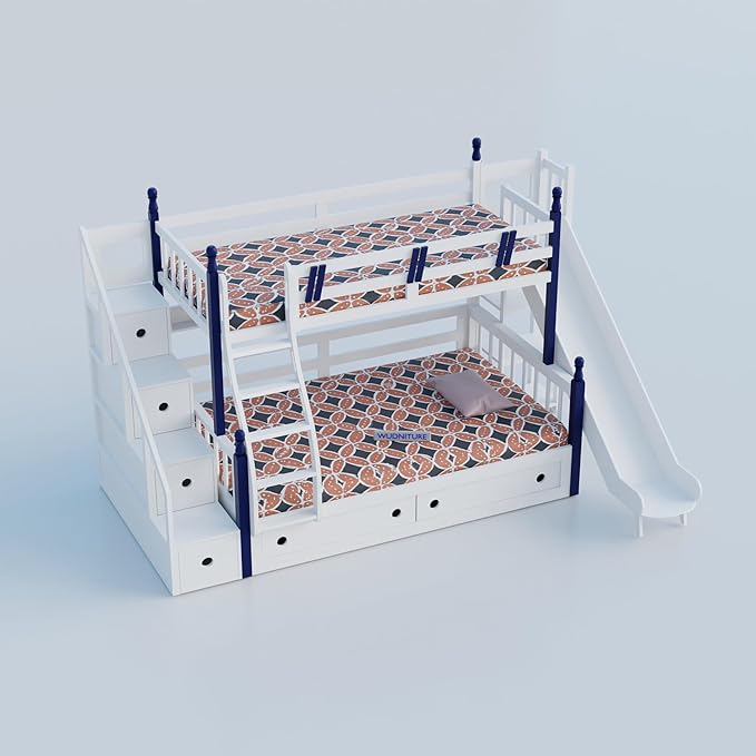 Solid Sheesham Wood Bunk Bed With Storage