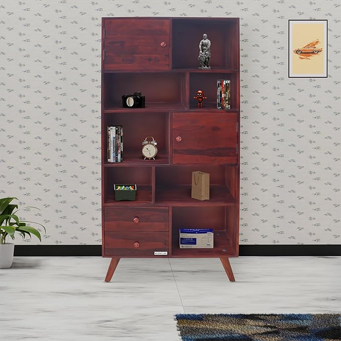Solid Sheesham Wood Large Open Book Shelf
