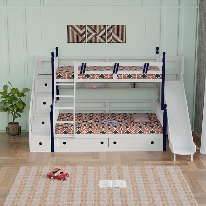 Solid Sheesham Wood Bunk Bed With Storage