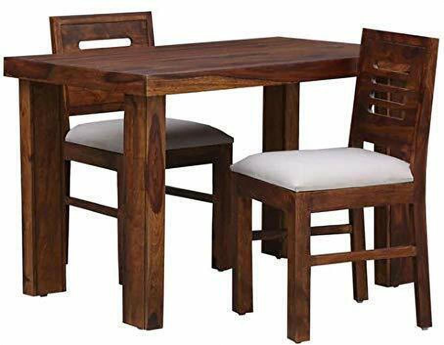 Solid Sheesham Wood 2 Seater Dining Table Set