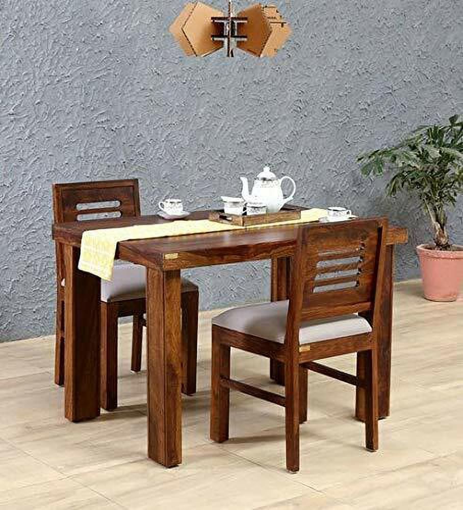 Solid Sheesham Wood 2 Seater Dining Table Set