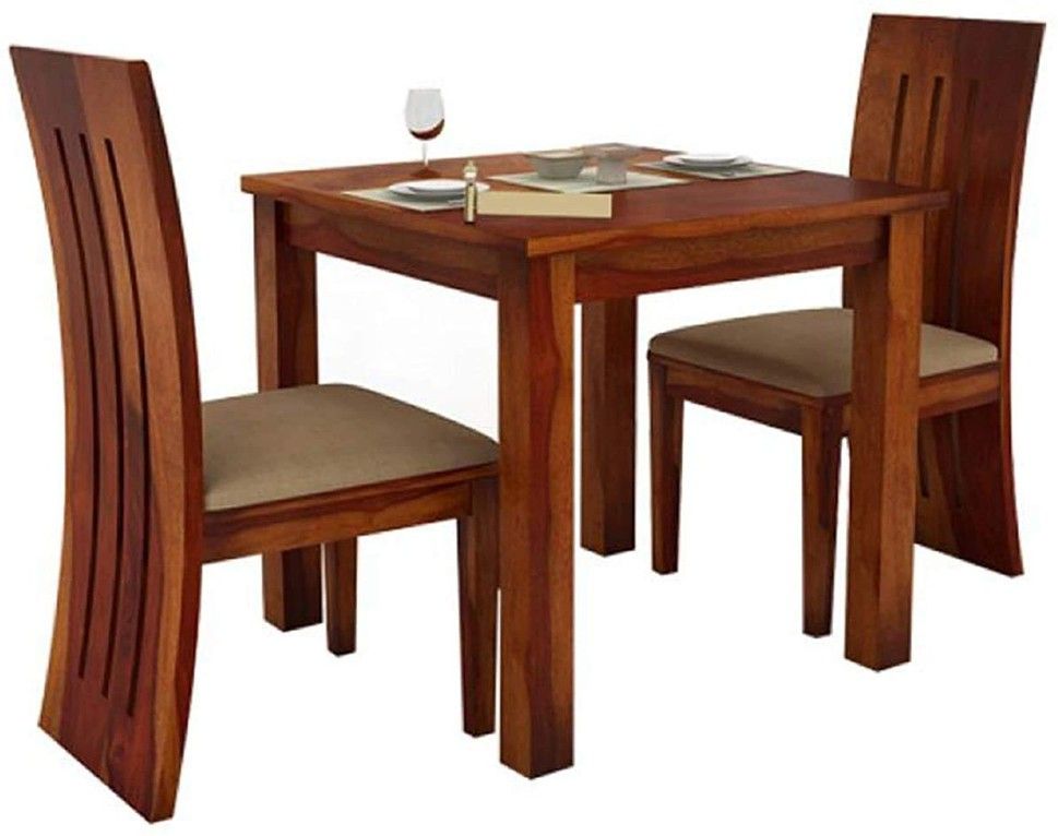 Solid Sheesham Wood 2 Seater Dining Table Set