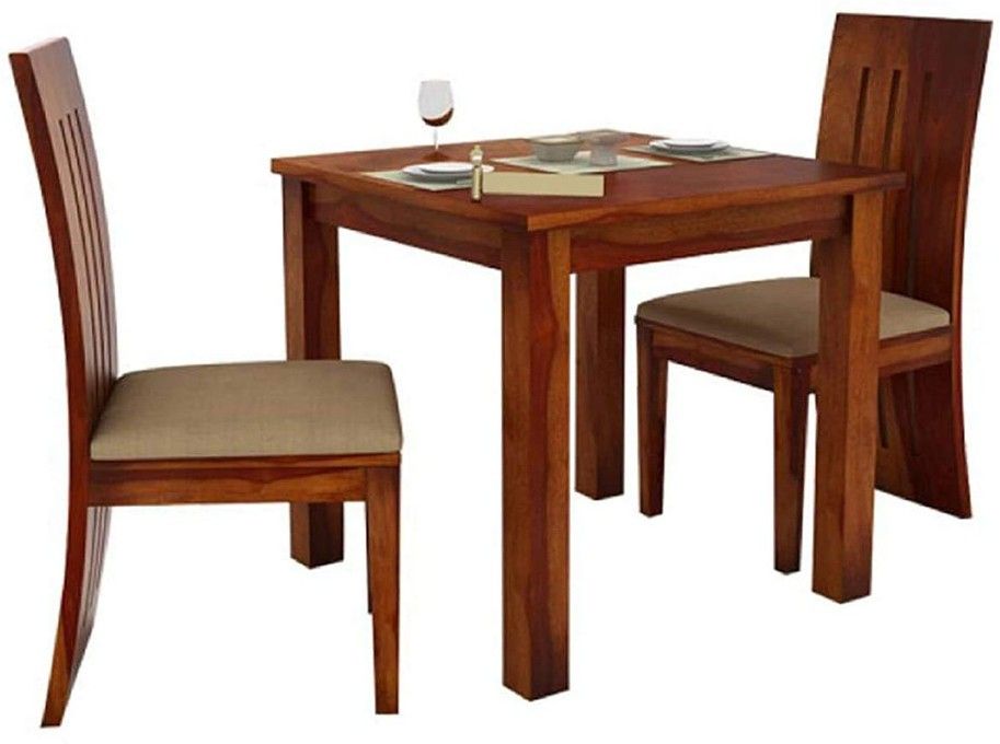 Solid Sheesham Wood 2 Seater Dining Table Set