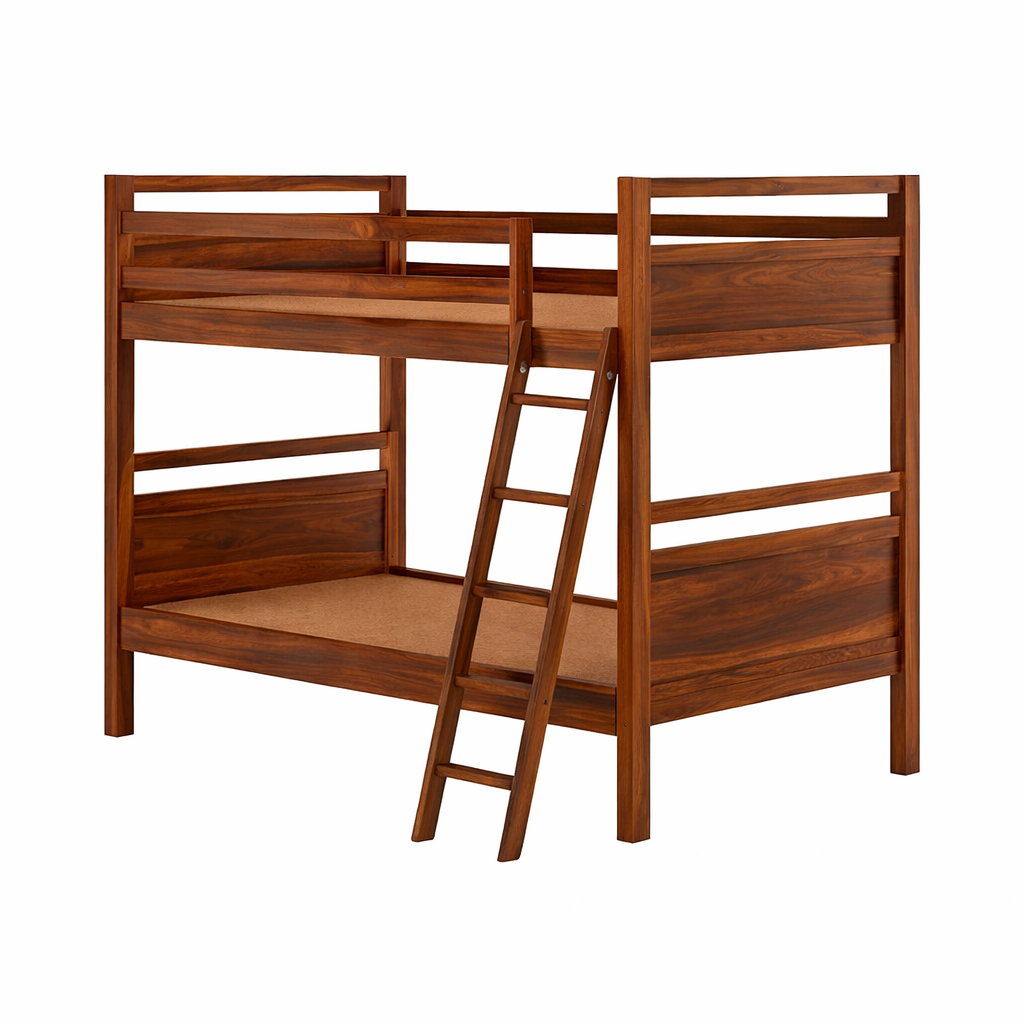 Solid Sheesham Wood Bunk Bed – Kids & Family Bed