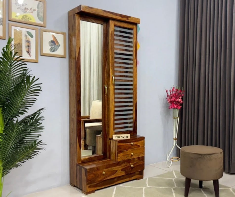 Sheesham Wood Dressing Unit with Mirror & Drawers