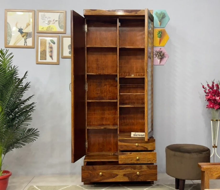 Sheesham Wood Dressing Unit with Mirror & Drawers
