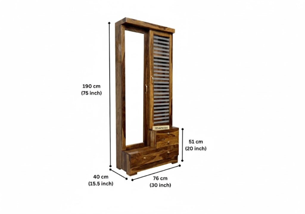 Sheesham Wood Dressing Unit with Mirror & Drawers
