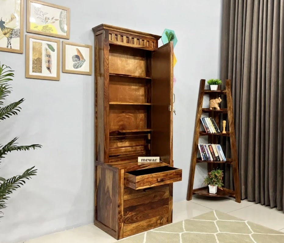 Sheesham Wood Dressing Table with Mirror & Stool