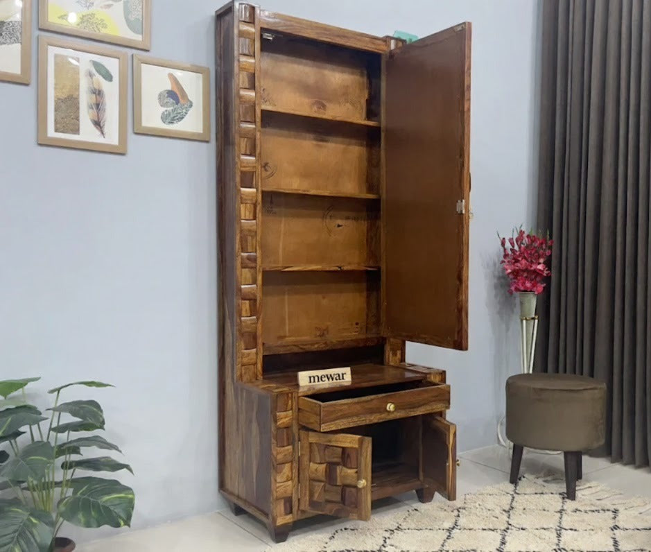 Solid Sheesham Wood Dressing Table with Mirror