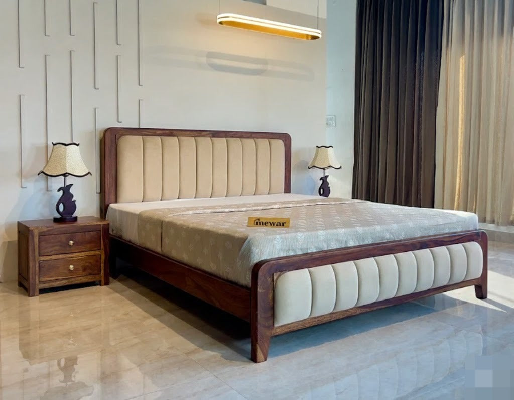 Solid Sheesham Wooden King Size Bed for Bedroom