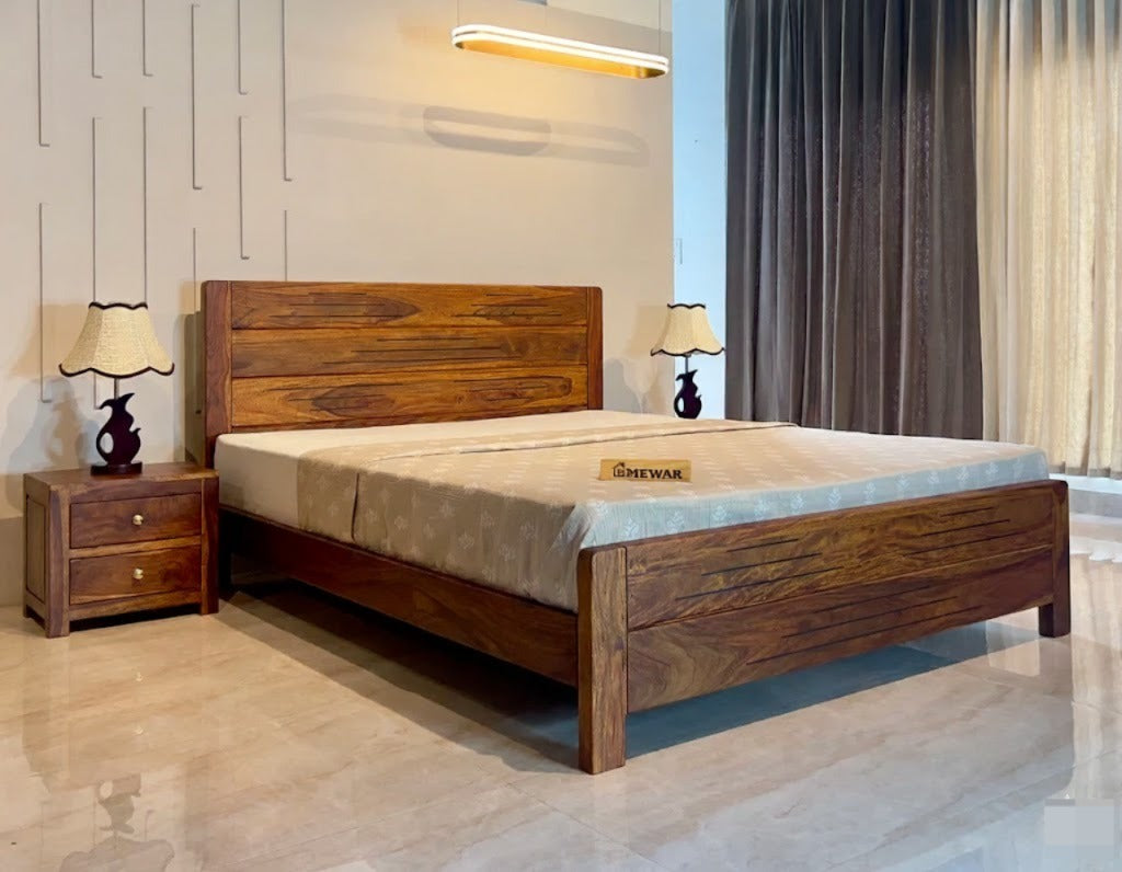 Solid Sheesham Wood King Size Bed for Bedroom