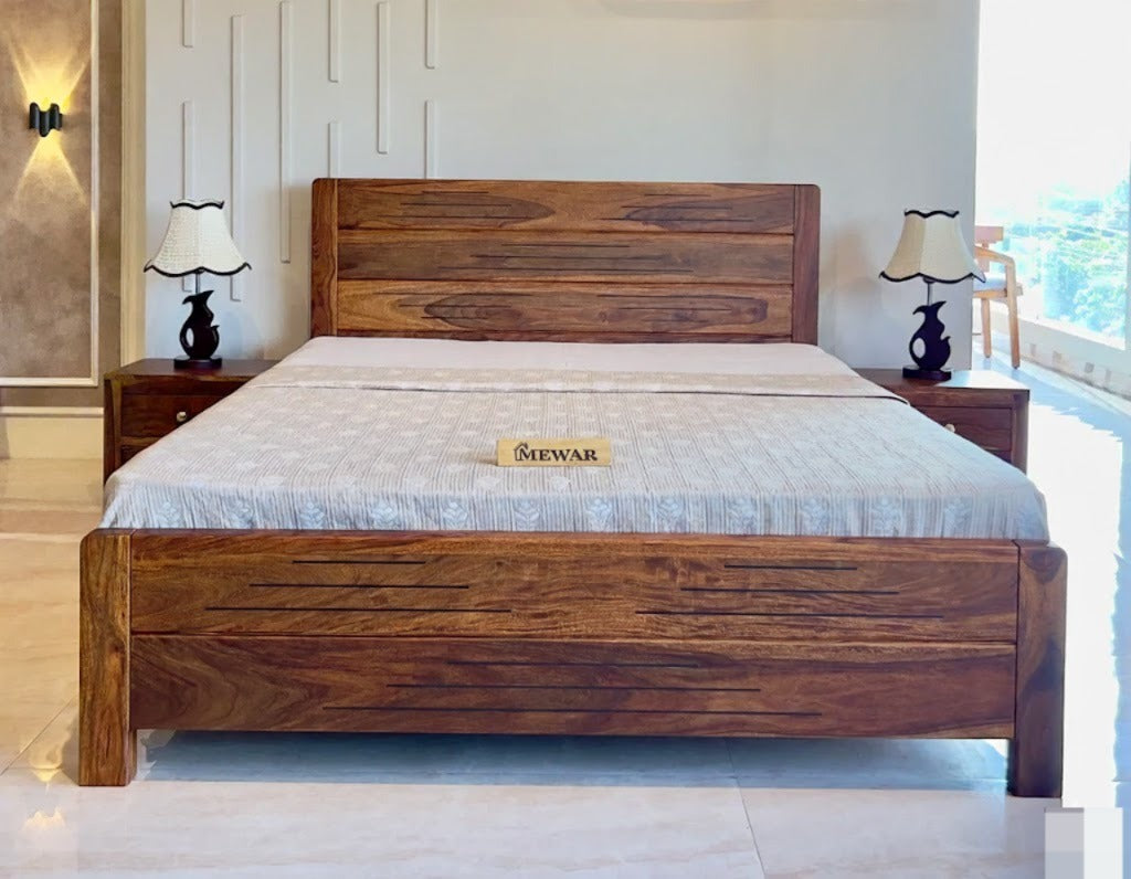 Solid Sheesham Wood King Size Bed for Bedroom