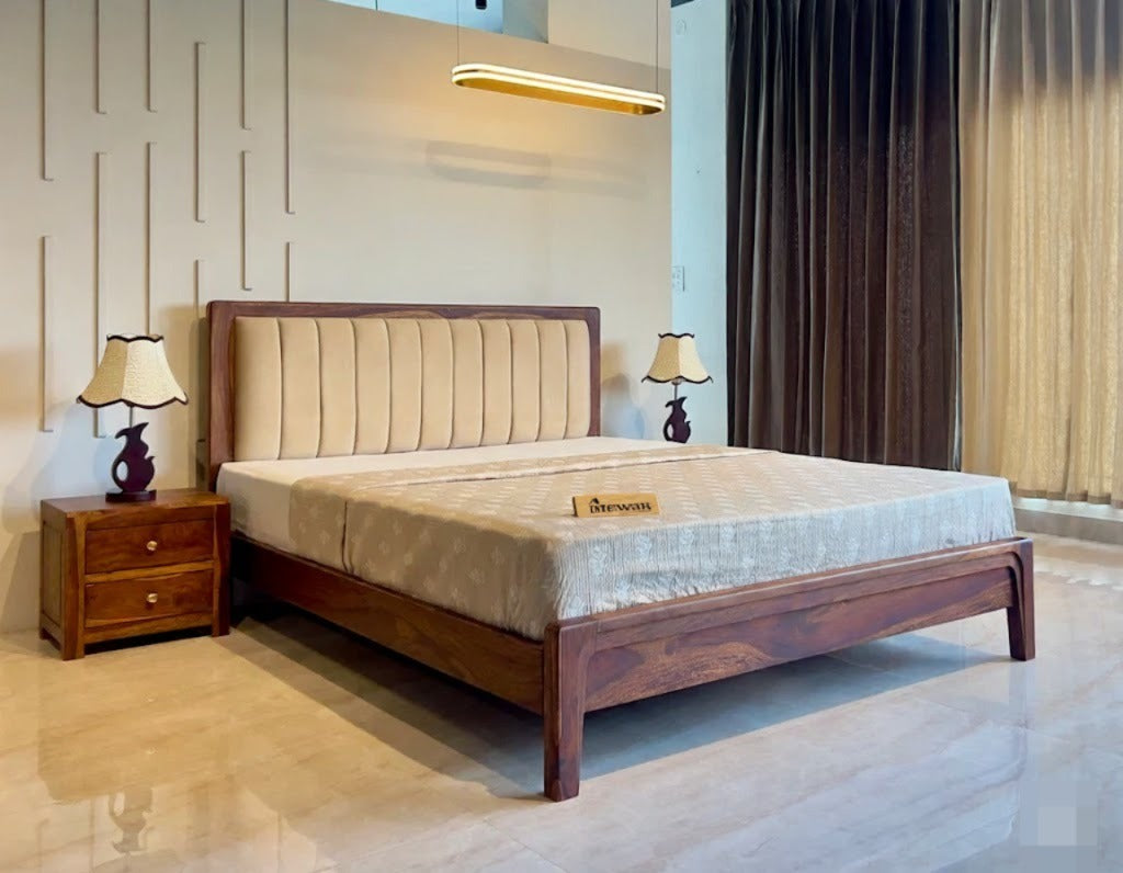 Solid Sheesham Wood King Size Bed For Bedroom