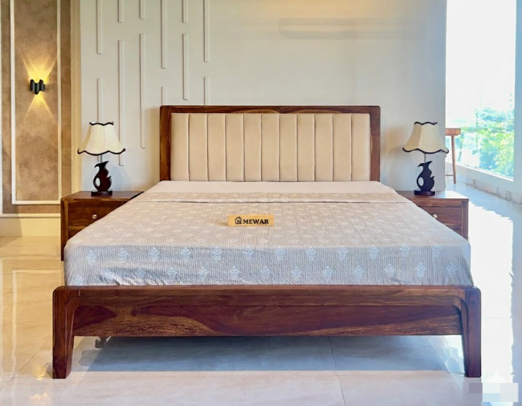 Solid Sheesham Wood King Size Bed For Bedroom