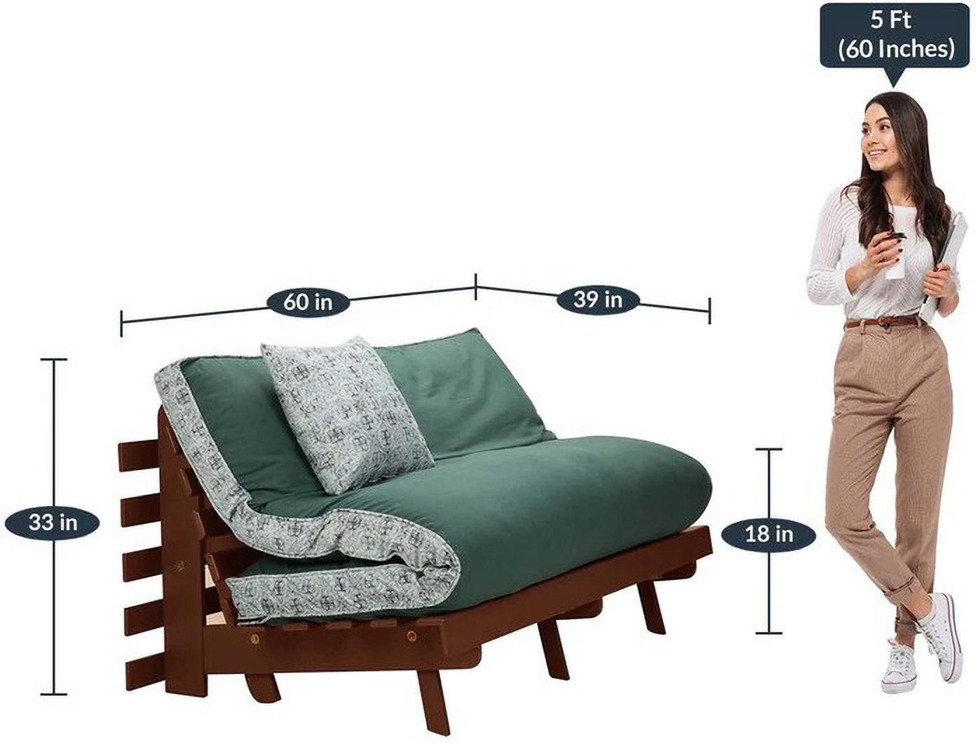 2 Seater Wooden Futon Sofa Bed